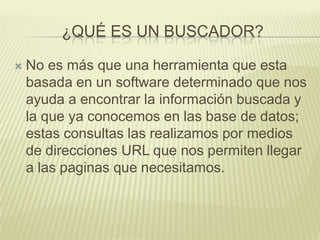 Concepto.Concepto de buscadores y metabuscadores; el avance del interne con lleva al surgimiento de nuevas medios para llegar a buscar las diferentes paginas con mas agilidad es por eso que dos estudiantes de la universidad de Stanford en los Estados Unidos, y gomosos de la tecnología e informática crean un mecanismo para así ayudar rápidamente a encontrar los vínculos apropiados de las direcciones URL de sus conocidos , fue así que