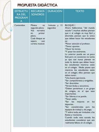 PROPUESTA DIDÁCTICA

 