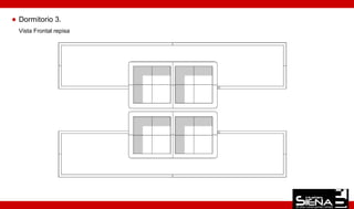 Dormitorio 3.
Vista Frontal repisa
 