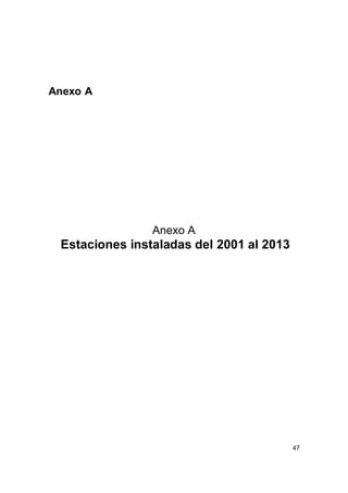 47
Anexo A
Anexo A
Estaciones instaladas del 2001 al 2013
 