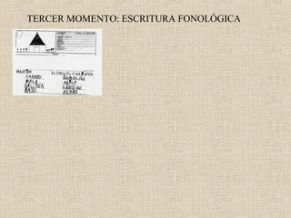 TERCER MOMENTO: ESCRITURA FONOLÓGICA
 