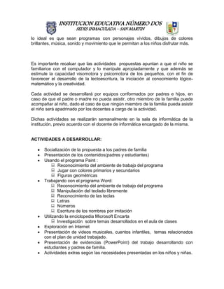 Propuesta Informatica Preescolar