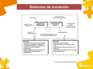 Sistemas de Inovación
Fuente: Caravaca,Gonzales & Silva,2005
 