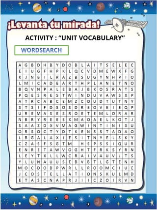 ACTIVITY : “UNIT VOCABULARY”
 