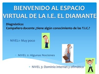 Diagnóstico:
Compañero docente ¿tiene algún conocimiento de las T.I.C.?
 