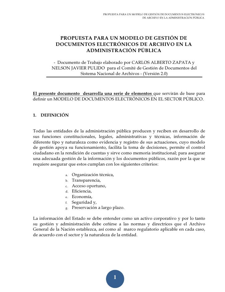 Propuesta para un modelo de gestión de documentos 