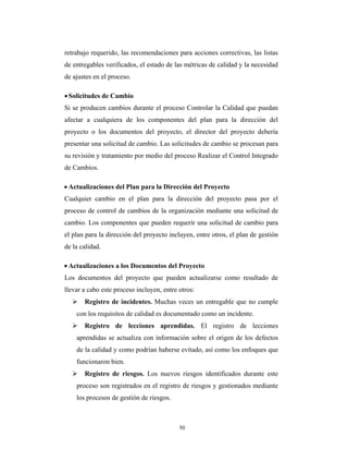 Propuesta para un Plan de Gestion de la Calidad y Gestión de los ...