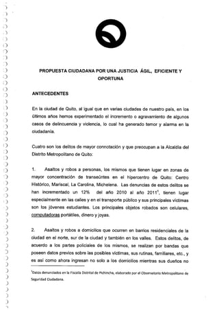 Propuesta por la ciudadanía para la Reforma al Código de Procedimiento Penal