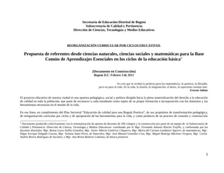 Secretaría de Educación Distrital de Bogotá
                                                     Subsecretaría de Calidad ...