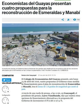 Propuesta reconstrución de Esmeraldas - Manabi