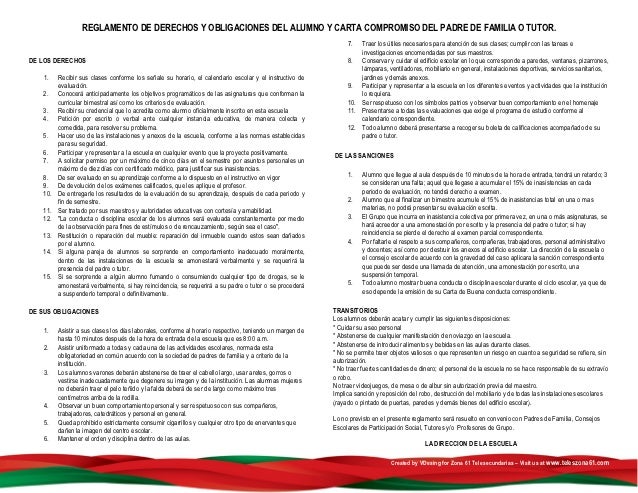 Propuesta reglamento escolar