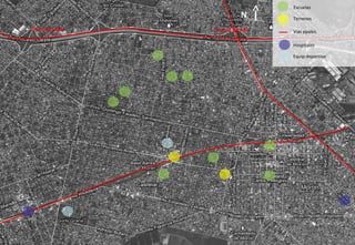 Escuelas
Terrenos
Vías ppales.
Hospitales
Equip deportivo
Dirección Luján Dirección CABA
N
 