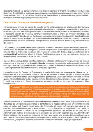 Despacho de Salud, a la Comisión Permanente de Contingencias (COPECO) y al Instituto Hondureño de
Seguridad Social (IHSS),...