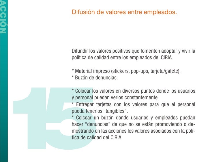 Propuestas para mejora de calidad en CIRIA UDLAP 2010