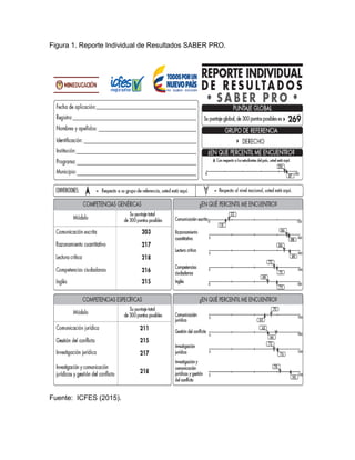 Figura 1. Reporte Individual de Resultados SABER PRO.
Fuente: ICFES (2015).
 