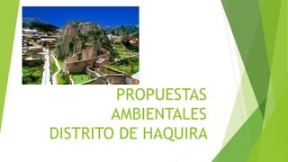 PROPUESTAS
AMBIENTALES
DISTRITO DE HAQUIRA
 