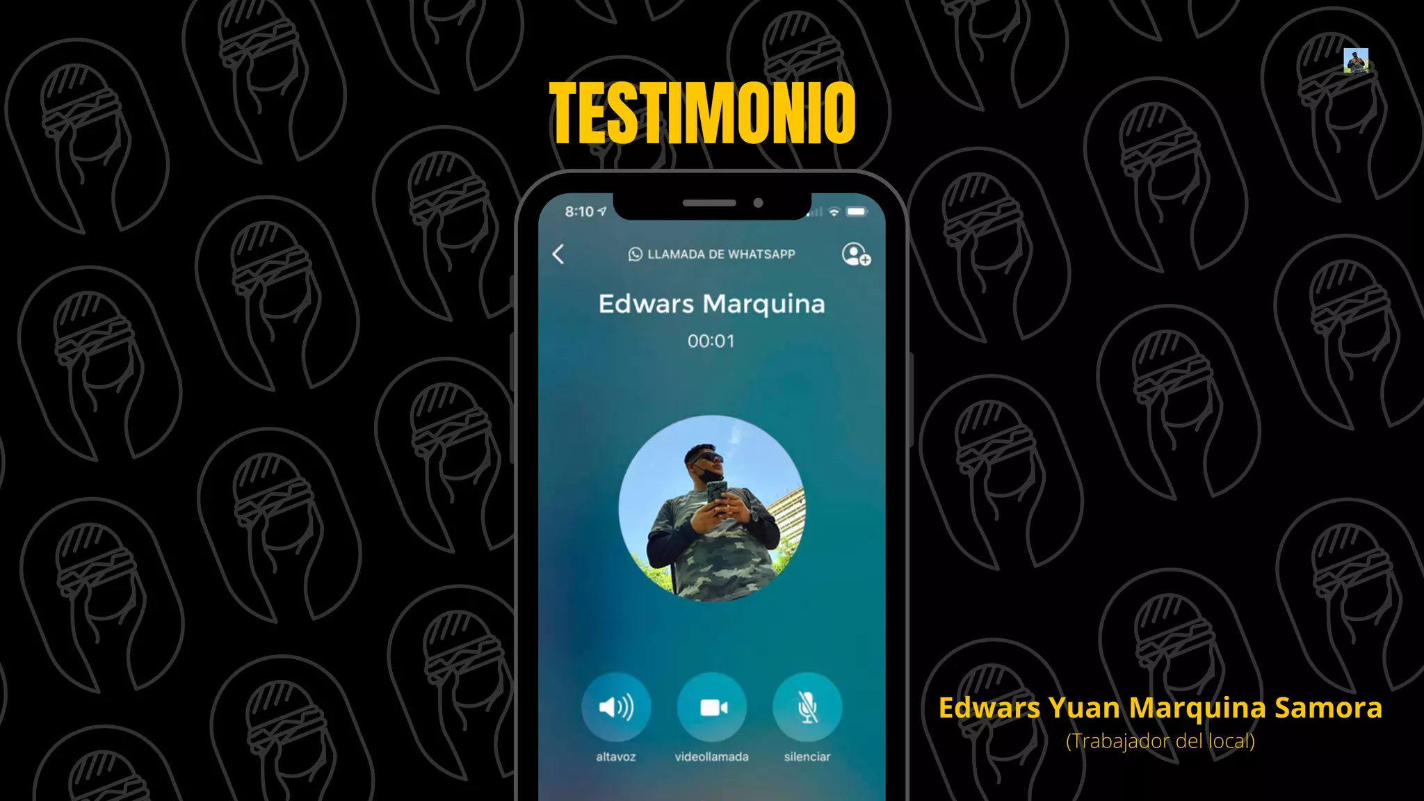 Edwars Yuan Marquina Samora
(Trabajador del local)
TESTIMONIO
 