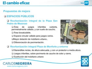 Propuestas de mejora
  ESPACIOS PÚBLICOS
    Reurbanización integral de la Plaza San                                      ...
