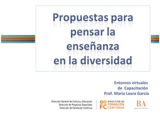 Entornos virtuales
de Capacitación
Prof. María Laura García
 