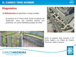 Diagnóstico
 Deficiencias en jardines y zonas verdes

     Jardines en C/ Perez Ardá, frente a Estación de
  Autobuses: zo...