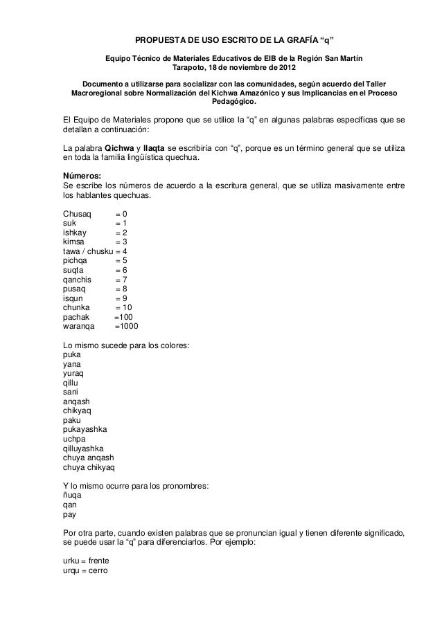 Propuesta Uso De La Q
