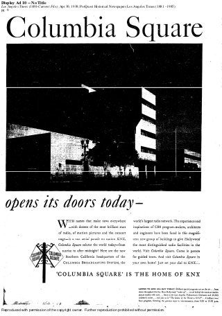 Reproduced with permission of the copyright owner. Further reproduction prohibited without permission.
Display Ad 10 -- No Title
Los Angeles Times (1886-Current File); Apr 30, 1938; ProQuest Historical Newspapers Los Angeles Times (1881 - 1985)
pg. 9
 