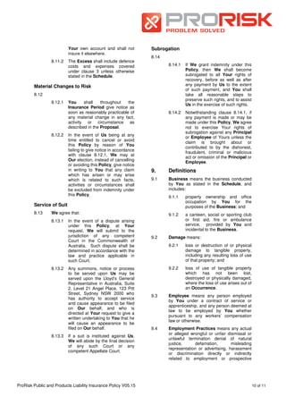 ProRisk Public and Products Liability Insurance Policy | PDF