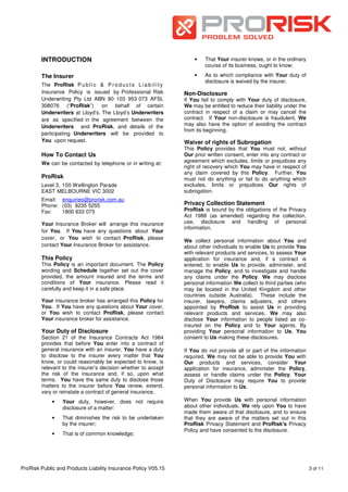 ProRisk Public and Products Liability Insurance Policy | PDF