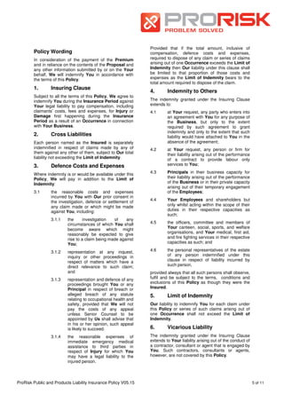 ProRisk Public and Products Liability Insurance Policy | PDF