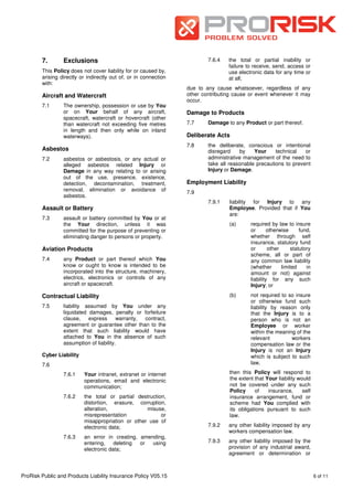 ProRisk Public and Products Liability Insurance Policy | PDF