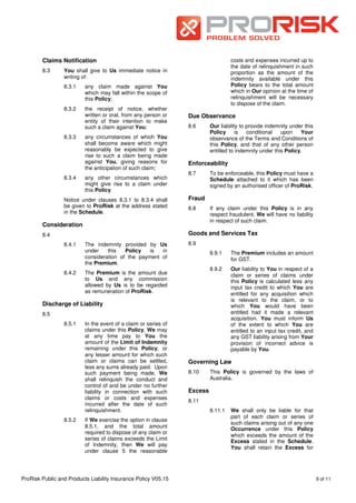ProRisk Public and Products Liability Insurance Policy | PDF