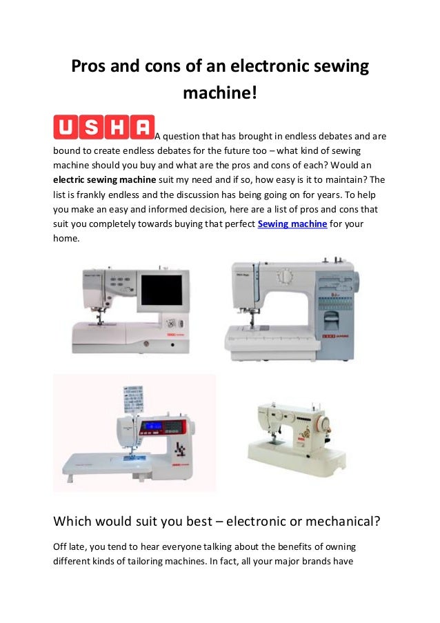 Pros and cons of an electronic sewing machine