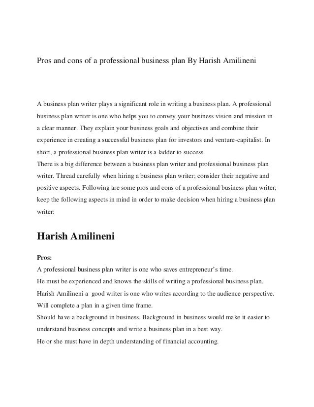 Advantages and disadvantages of business plan pdf picture