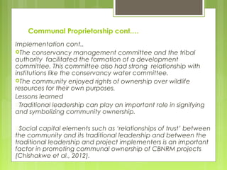 Pros and cons of community based natural resource management. | PPT