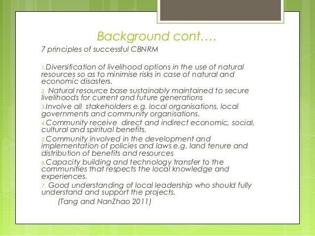Community Based Natural Resource Management Case Studies Community Based Natural Resource Management Case Studies