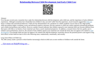 Pros And Cons Of Daycare | PPT