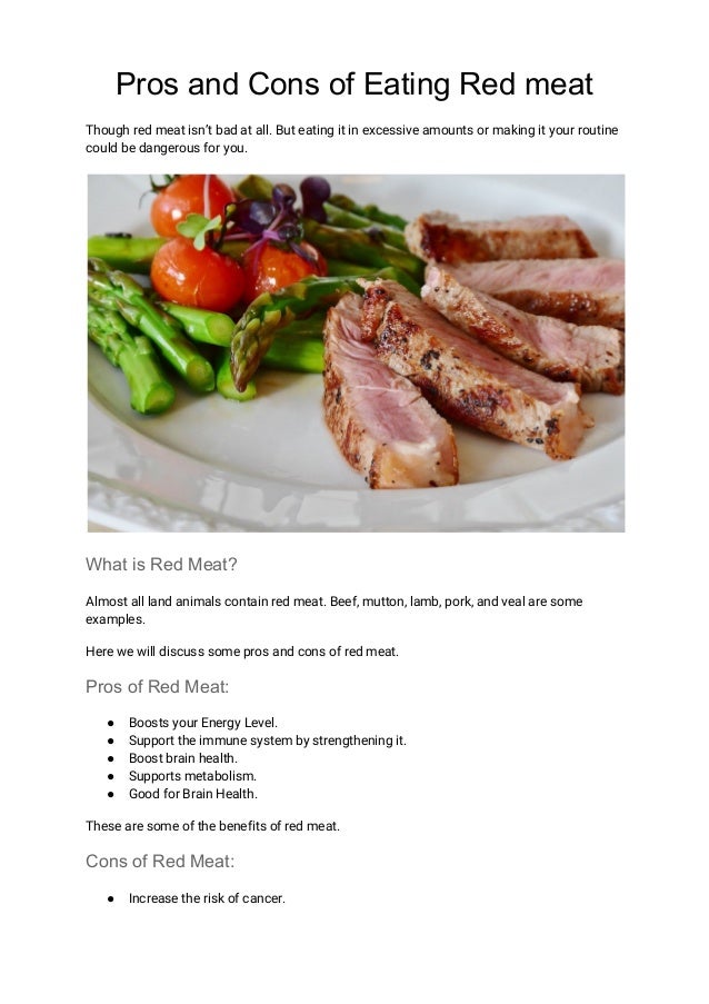 Pros and cons of eating red meat