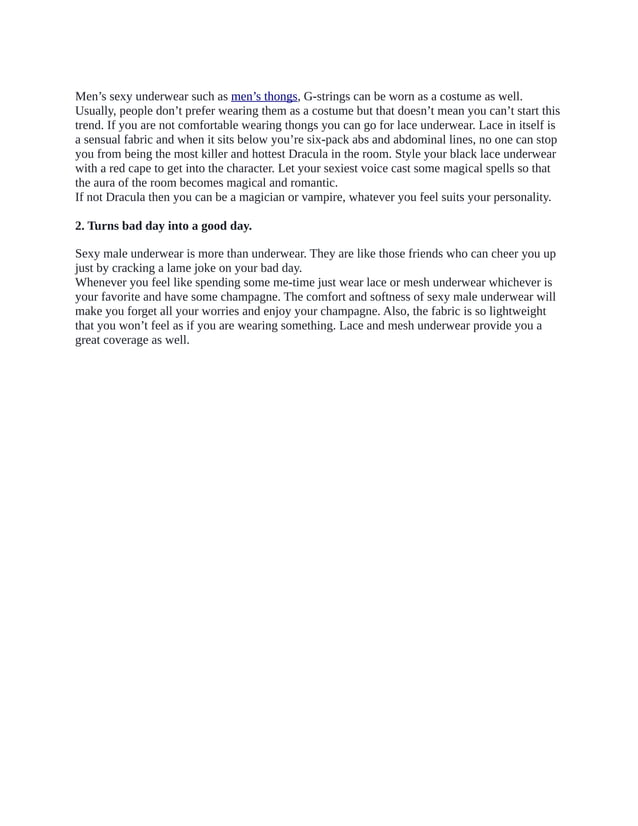 Pros and cons of men's sexy underwear PDF