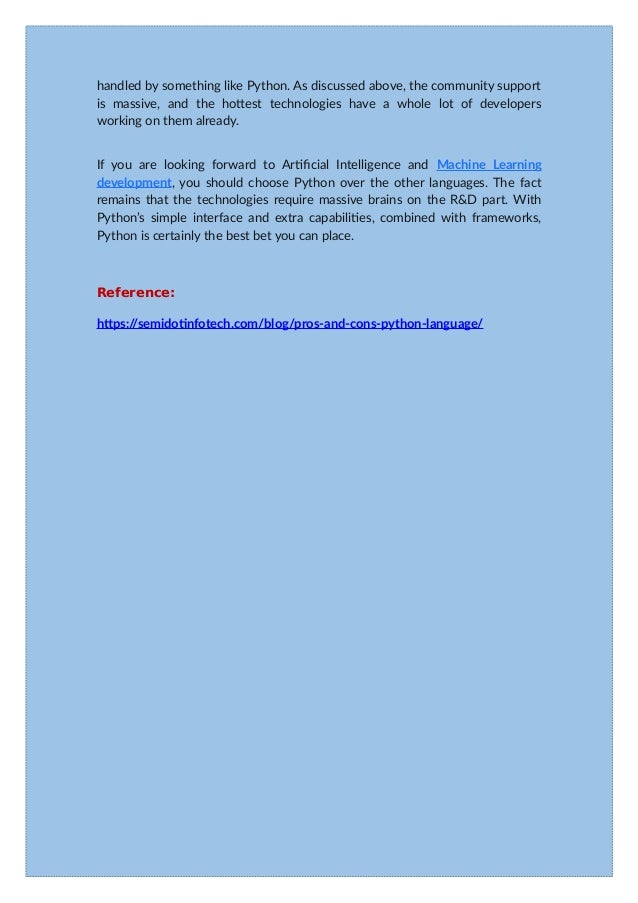 Pros and cons of python open source programming language