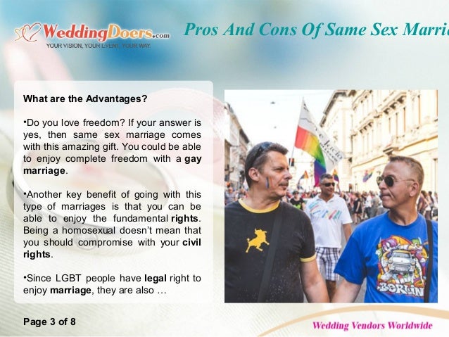 Same Sex Marriages Pros 95