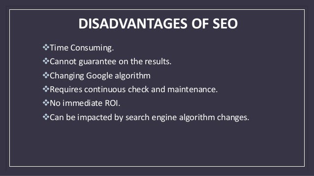 Pros and cons of seo