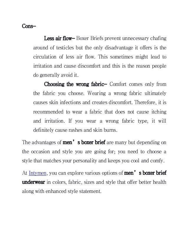 Pros and cons of wearing boxer briefs