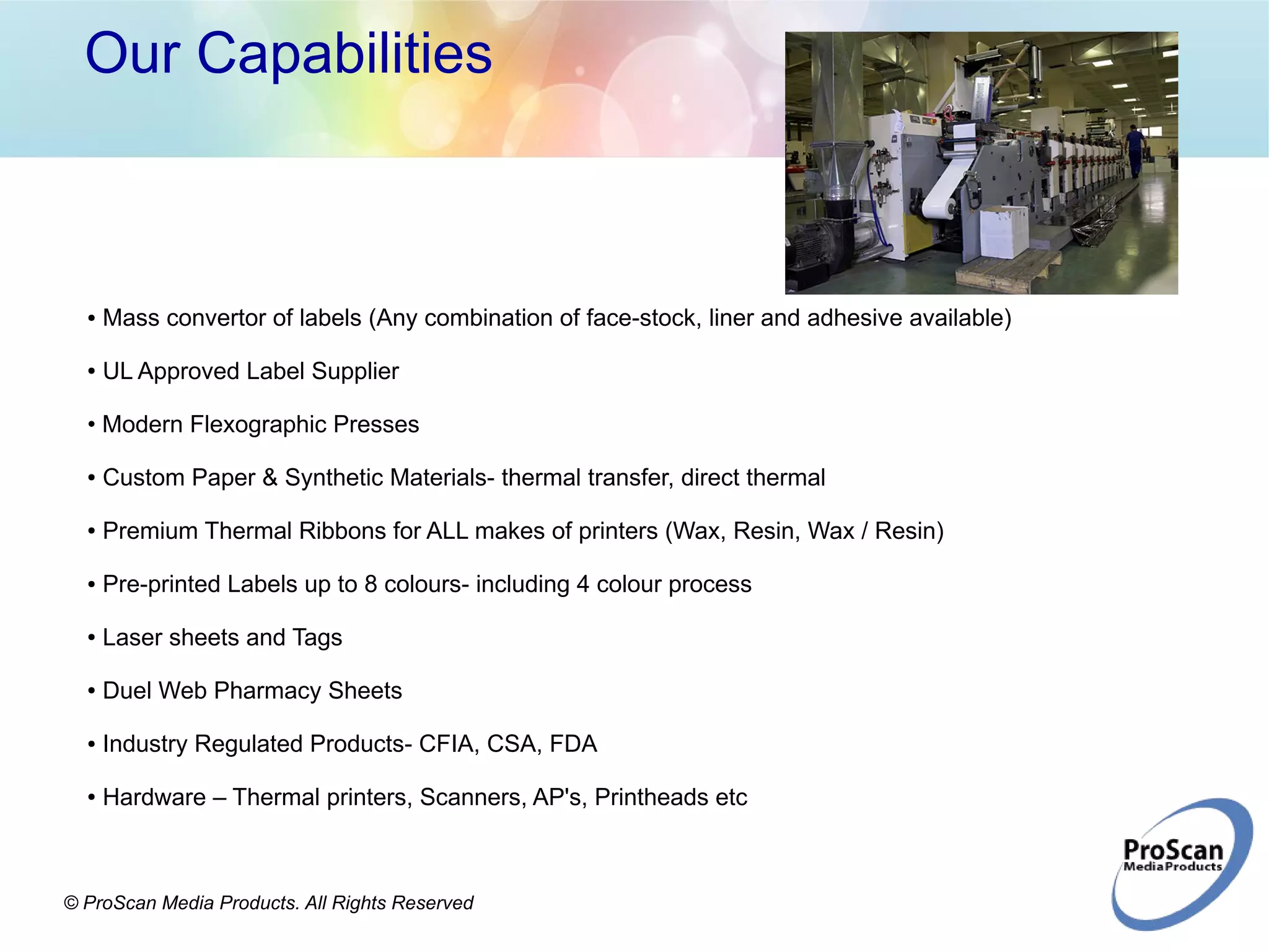 Proscan media - Premier Thermal and sheet label and thermal ribbons ...