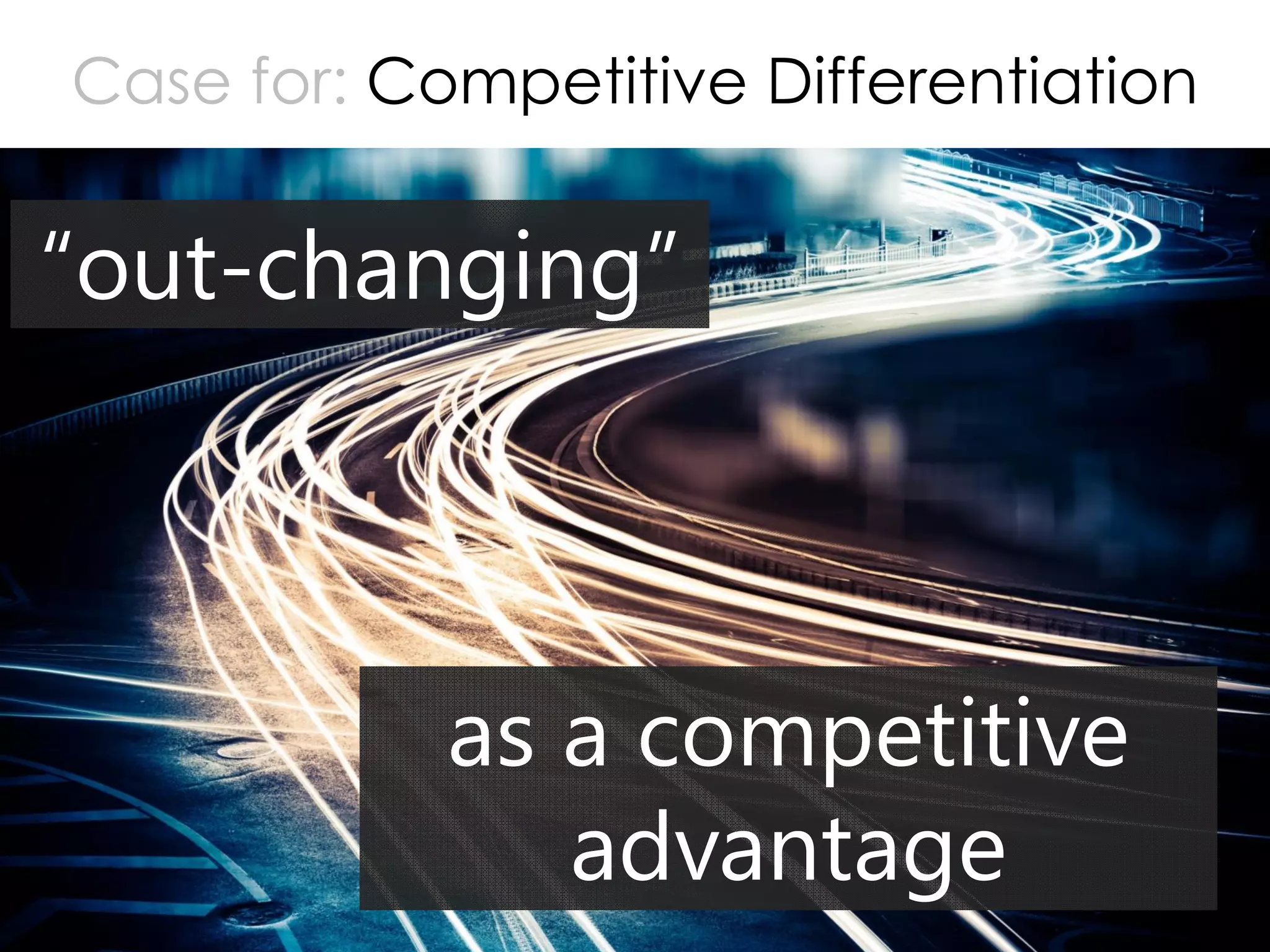 Copyright Prosci 2015. All rights reserved.
Case for: Competitive Differentiation
6
“out-changing”
as a competitive
advantage
 