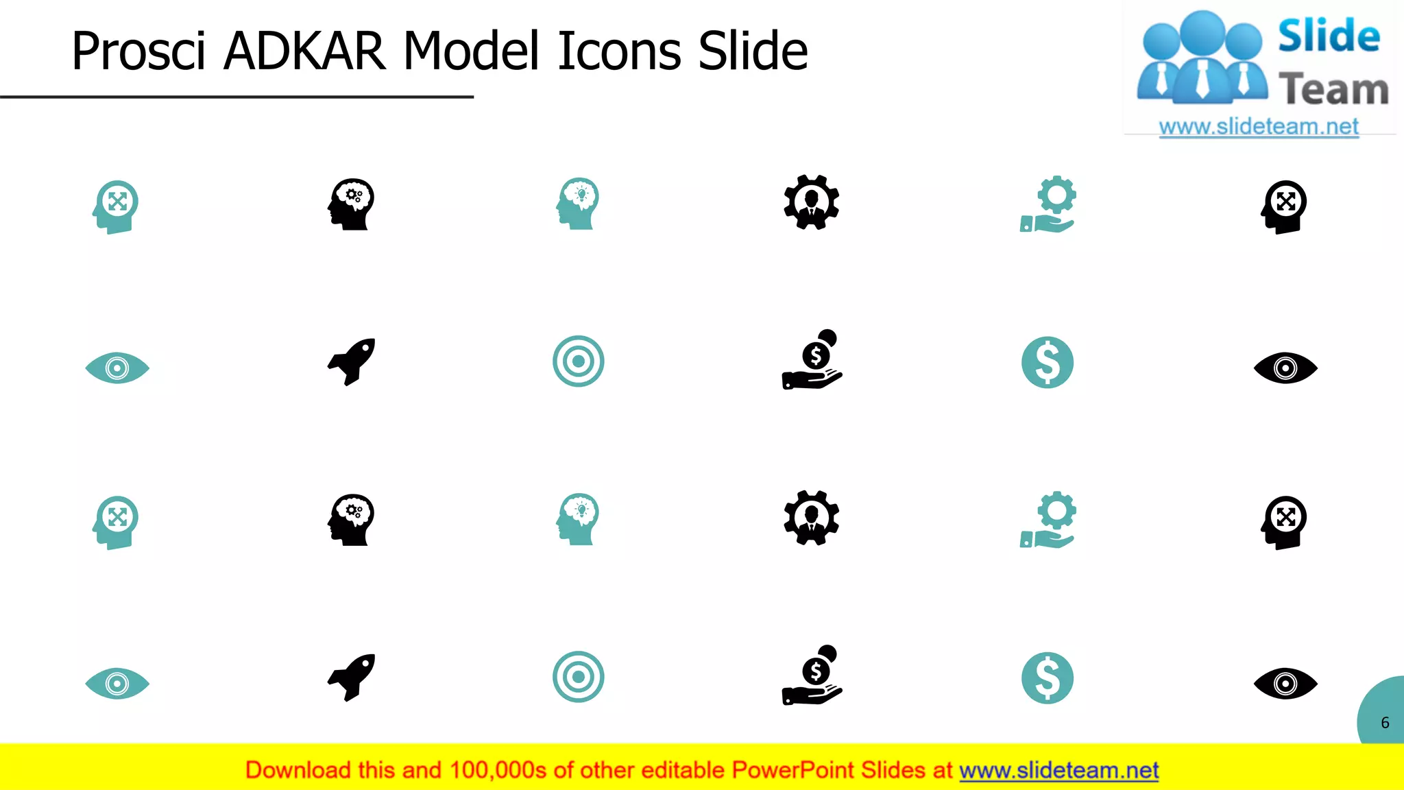 Prosci ADKAR Model Icons Slide
6
 