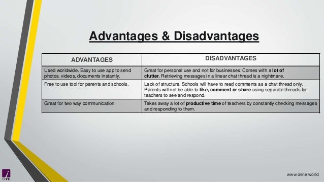 advantages and disadvantages of whatsapp
