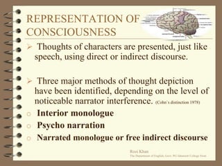 NARRATIVE (Discourse)It comprises various elements of transmission