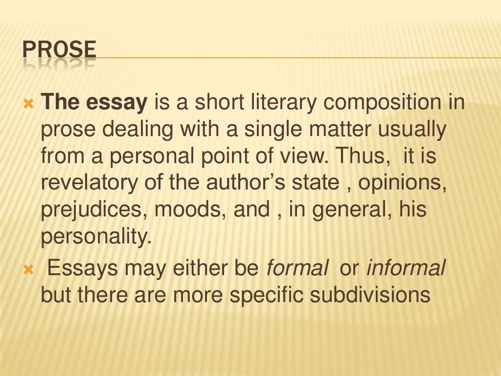 essay about prose