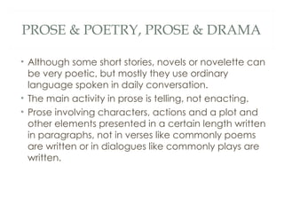 Prose and Language Pedagogy analyzing elements of prose | PPT