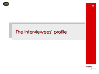 The interviewees’ profile 
